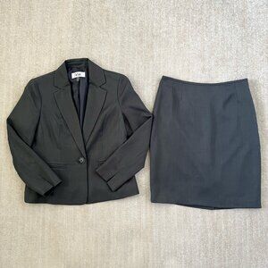 Le Suit Gray Skirt Set 4 Work Office Career